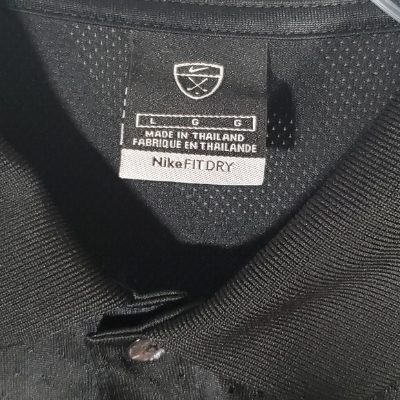 NIKE BLACK DRI-FIT GOLF S/S LIGHTWEIGHT EMBROIDERED LOGO POLO - Picture 4 of 6